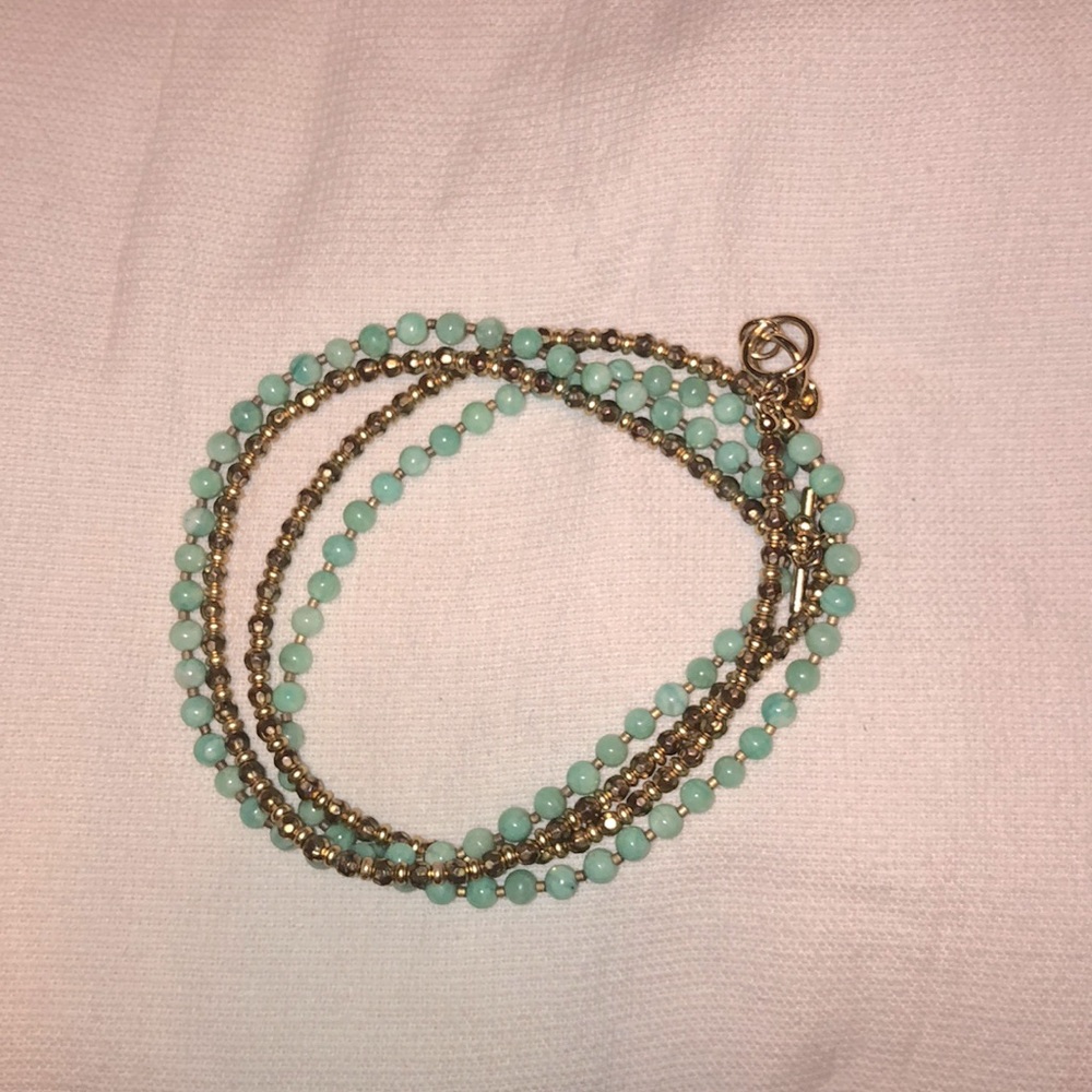 Spartina Bead Wrap Bracelet Gold and Turquoise